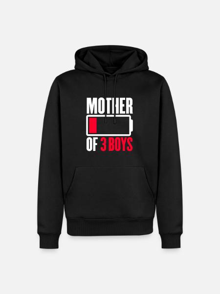 Mère de 3 garçons - Sweat à capuche Premium bio Homme - noir