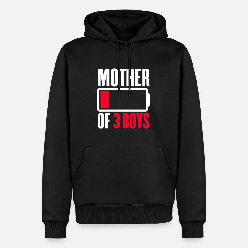 Mère de 3 garçons - Sweat à capuche Premium bio Homme - noir