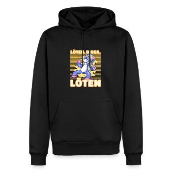Löten. Digga. Löten Biertrinker Bier Einhorn - - Männer Premium Bio Hoodie - Schwarz - Vorne - Nico (187cm)
