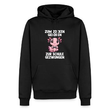 Gaming Axolotl - Computer Spiele Online Spiele - Männer Premium Bio Hoodie - Schwarz - Vorne - Nico (187cm)