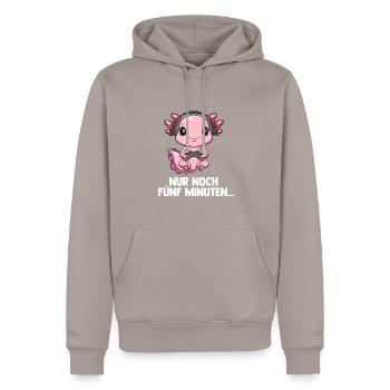 Streamen Videospiele Axolotl - Computer Spiele - Männer Premium Bio Hoodie - Taupe - Vorne - Nico (187cm)