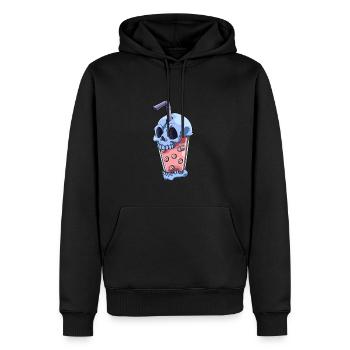 Kawaii Bubble Tea Totenkopf - Lustiger und - Männer Premium Bio Hoodie - Schwarz - Vorne - Nico (187cm)