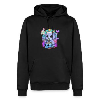 Baby Baphomet - Pastell Goth Ramen Baphomet - - Männer Premium Bio Hoodie - Schwarz - Vorne - Nico (187cm)