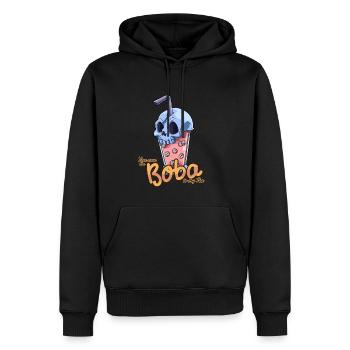 Bubble Tee Pastell Goth Skelett - Kawaii Bubble - Männer Premium Bio Hoodie - Schwarz - Vorne - Nico (187cm)