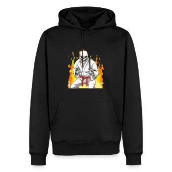 Jiu Jitsu Skeleton - BJJ MMA und Grappling - Männer Premium Bio Hoodie - Schwarz - Vorne - Nico (187cm)