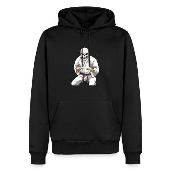 Jiu Jitsu Skelett Kämpfer - BJJ MMA und Grappling - Männer Premium Bio Hoodie - Schwarz - Vorne - Nico (187cm)