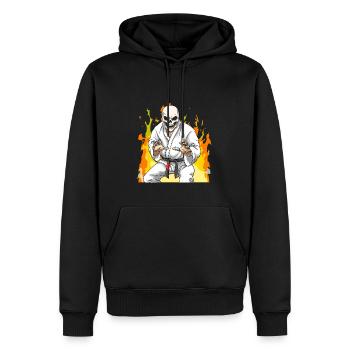 Jiu Jitsu Skelett - BJJ MMA Grappling - Männer Premium Bio Hoodie - Schwarz - Vorne - Nico (187cm)