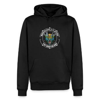 Jiu Jitsu Tiger Demon - Kämpfen MMA BJJ Grappling - Männer Premium Bio Hoodie - Schwarz - Vorne - Nico (187cm)