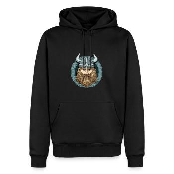 Wikinger-Krieger - Nordischer Odin - Männer Premium Bio Hoodie - Schwarz - Vorne - Nico (187cm)