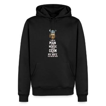 Lustiger Wikingerkrieger - Nordische Kultur - Männer Premium Bio Hoodie - Schwarz - Vorne - Nico (187cm)