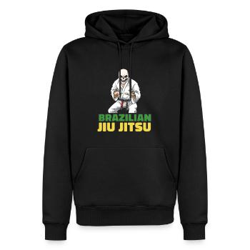 BJJ Skeleton - Brasilianisches Jiu Jitsu und - Männer Premium Bio Hoodie - Schwarz - Vorne - Nico (187cm)