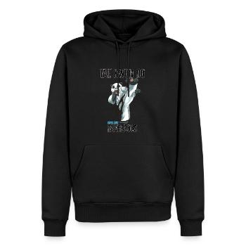 Lustiger Taekwondo Panda - Lustiger TKD - Männer Premium Bio Hoodie - Schwarz - Vorne - Nico (187cm)