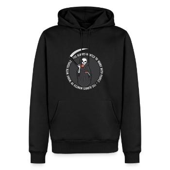 Grim Reaper Kaffee - Männer Premium Bio Hoodie - Schwarz - Vorne - Nico (187cm)