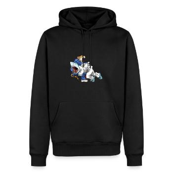 Ground Shark Jiu Jitsu - Brasilianisches Jiu Jitsu - Männer Premium Bio Hoodie - Schwarz - Vorne - Nico (187cm)