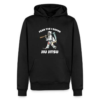 Lustiger Jiu Jitsu Sensenmann - Lustige Fußsperren - Männer Premium Bio Hoodie - Schwarz - Vorne - Nico (187cm)