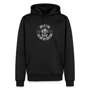 Muay Thai Kampfkunst Skelett Kriegshaube - Männer Premium Bio Hoodie - Schwarz - Vorne - Nico (187cm)