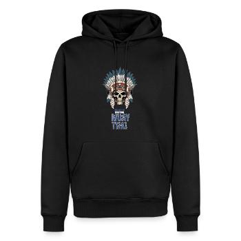 Muay Thai Skelett Kriegshaube - Thailand Thaiboxen - Männer Premium Bio Hoodie - Schwarz - Vorne - Nico (187cm)