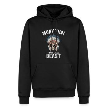Train Like A Beast - Muay Thai und Thai Boxen - Männer Premium Bio Hoodie - Schwarz - Vorne - Nico (187cm)