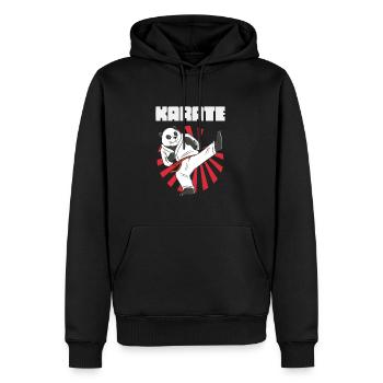 Karate Panda - Karate Japanische Sonne - Männer Premium Bio Hoodie - Schwarz - Vorne - Nico (187cm)