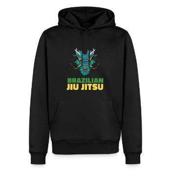 Jiu Jitsu Dragon Demon - Brasilianisches Jiu Jitsu - Männer Premium Bio Hoodie - Schwarz - Vorne - Nico (187cm)