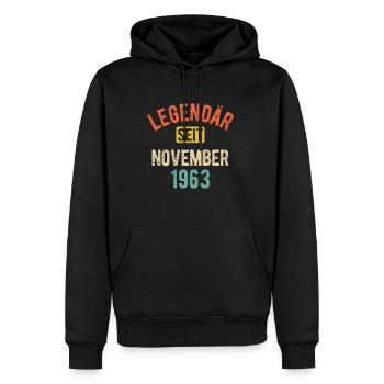 60. Geburtstag Geschenk 60 Jahre Legendär seit Nov - Männer Premium Bio Hoodie - Schwarz - Vorne - Nico (187cm)