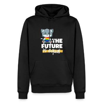 Niedliche LGBTQ Katze Herz - Katze LGBTQ Herz - Männer Premium Bio Hoodie - Schwarz - Vorne - Nico (187cm)