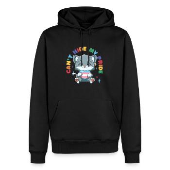 Transgender Stolz Katze - Katze umarmt Transgender - Männer Premium Bio Hoodie - Schwarz - Vorne - Nico (187cm)