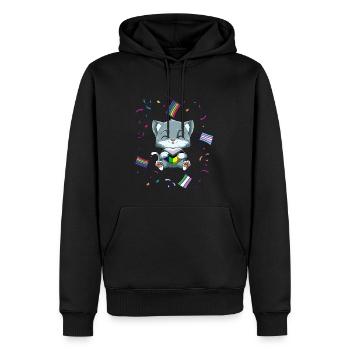 LGBTQ Progressiv Stolzes Herz - Transgender - Männer Premium Bio Hoodie - Schwarz - Vorne - Nico (187cm)