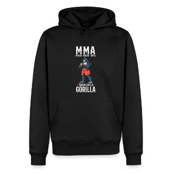 MMA Gemischter Kampfsport Gorilla - Männer Premium Bio Hoodie - Schwarz - Vorne - Nico (187cm)