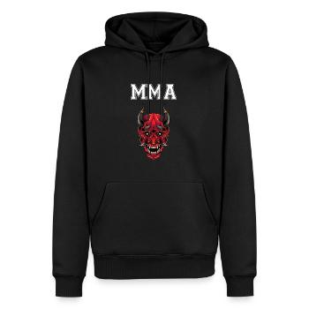 MMA Oni Dämon - Männer Premium Bio Hoodie - Schwarz - Vorne - Nico (187cm)