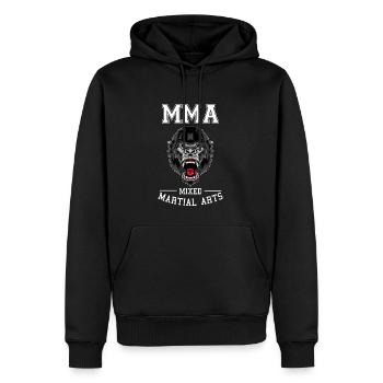 MMA-Gorilla - Männer Premium Bio Hoodie - Schwarz - Vorne - Nico (187cm)