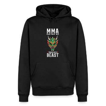MMA Oni Demon - Käfig Oni Demon Freies Kämpfen - Männer Premium Bio Hoodie - Schwarz - Vorne - Nico (187cm)