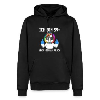 60 Geburtstag Frau Einhorn 60 Jahre Rentnerin - Männer Premium Bio Hoodie - Schwarz - Vorne - Nico (187cm)