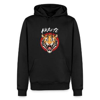 Karate Tiger Kopf - Männer Premium Bio Hoodie - Schwarz - Vorne - Nico (187cm)