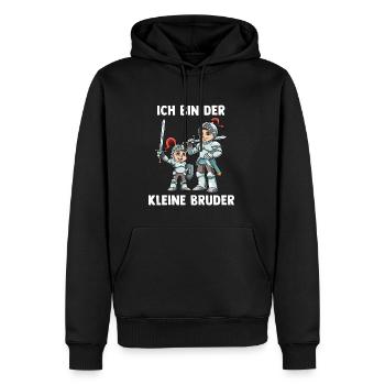 Ritter Kleiner Bruder - Ich bin der kleine Bruder - Männer Premium Bio Hoodie - Schwarz - Vorne - Nico (187cm)