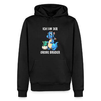 Drachen Großer Bruder - Ich bin der große Bruder - Männer Premium Bio Hoodie - Schwarz - Vorne - Nico (187cm)