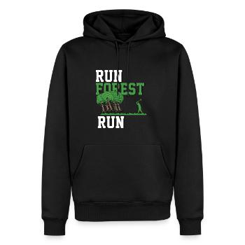 Run Forest Run - Männer Premium Bio Hoodie - Schwarz - Vorne - Nico (187cm)