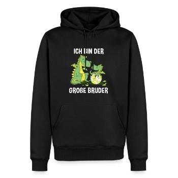 Drachen Großer Bruder - Ich bin der große Bruder - Männer Premium Bio Hoodie - Schwarz - Vorne - Nico (187cm)