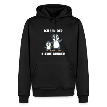 Pinguine Kleiner Bruder - Ich bin der kleine - Männer Premium Bio Hoodie - Schwarz - Vorne - Nico (187cm)