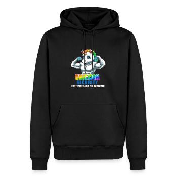 Einhorn Sicherheit Dont Mess With My Daughter - Männer Premium Bio Hoodie - Schwarz - Vorne - Nico (187cm)