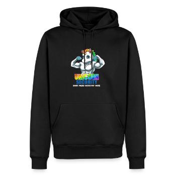 Einhorn Sicherheit Dont Mess With My Wife Funny - Männer Premium Bio Hoodie - Schwarz - Vorne - Nico (187cm)