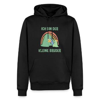 Dinosaurier Kleiner Bruder - Ich bin der kleine - Männer Premium Bio Hoodie - Schwarz - Vorne - Nico (187cm)