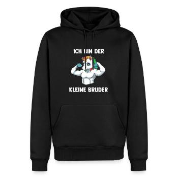 Einhorn Bruder Kleiner Bruder - Ich bin der kleine - Männer Premium Bio Hoodie - Schwarz - Vorne - Nico (187cm)