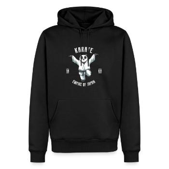 Niedlicher Karate-Panda-Kranich-Kick - Japanische - Männer Premium Bio Hoodie - Schwarz - Vorne - Nico (187cm)