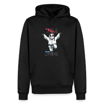Lustiger Panda-Kranich-Kick - Niedlicher, aber - Männer Premium Bio Hoodie - Schwarz - Vorne - Nico (187cm)