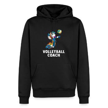 Volleyballtrainer Einhorn - Niedliche - Männer Premium Bio Hoodie - Schwarz - Vorne - Nico (187cm)