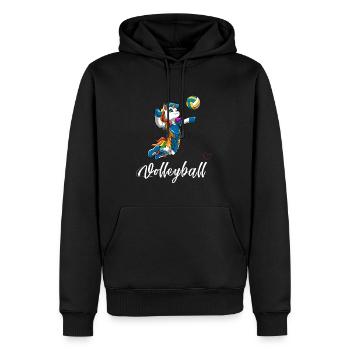 Volleyball Einhorn - Liebe Volleyball - Männer Premium Bio Hoodie - Schwarz - Vorne - Nico (187cm)