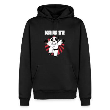 Karate Panda - Karate Japan Kämpfen - Männer Premium Bio Hoodie - Schwarz - Vorne - Nico (187cm)