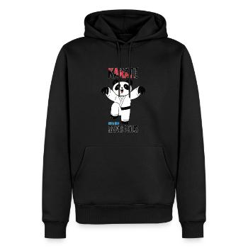 Niedlicher, aber gefährlicher Karate-Panda - Männer Premium Bio Hoodie - Schwarz - Vorne - Nico (187cm)