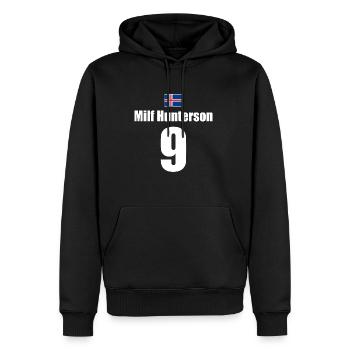 Hunterson Island Sauf Trikot Mallorca - Männer Premium Bio Hoodie - Schwarz - Vorne - Nico (187cm)